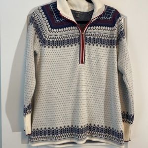 Eddie Bauer 1/4 Zip Fair Isle Sweater Size Large